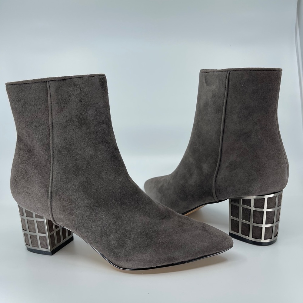 Grey suede ankle boots